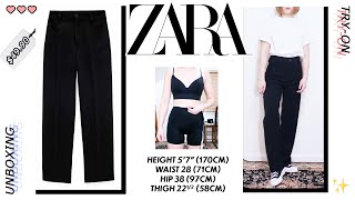 ZARA Full Length Pants 4786061  Unboxing amp TryOn  AERIN [upl. by Fahland]