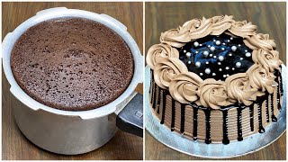 Chocolate Cake in Pressure Cooker  Chocolate Cake Without Oven  Birthday Cake Recipe [upl. by Angelico]