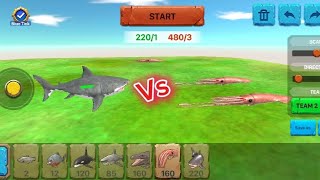 Megalodon🦈 Vs Squid 🦑 ll Arbs Full Fight ll Animal Revolt Battle Simulator ll arbs [upl. by Bolen]