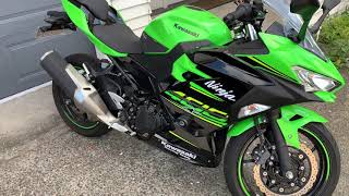 Ninja 400 Stock Exhaust vs Musarri Exhaust [upl. by Aihseya]