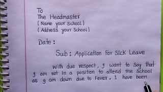 ✍️ Application for Sick leave  Sick Leave Application in English [upl. by Aneehsat538]