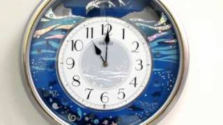 QXM208SRH Seiko Melodies in Motion Dolphin amp Sea Life Clock [upl. by Onit614]