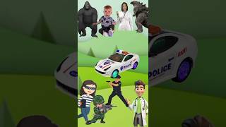 🚑🤓 police doctor chor aur army ka gadi wala cartoon video🤓part 3shortsvideo [upl. by Arenahs]