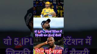 Retention Main Kum Ho Gayi 5 Cricketers Ki Salary। ipl retentions msdhoni [upl. by Anairdna800]