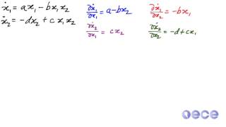 Linearizing at an equilibrium point LotkaVolterra [upl. by Hein]