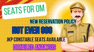 Seat matrix for open merit jkp constable  only 800 posts available  detailed analysis [upl. by Severen51]