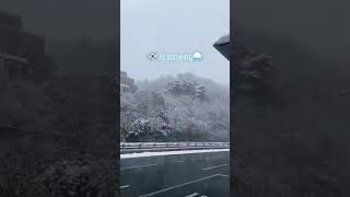 First snow in Korea🇰🇷 of 2024 Winter begins in Korea🌨️ Fyp 구독하다 [upl. by Elimay]