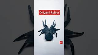 MindBlowing Origami Spider in one minute🕷️  Halloween paper craft tutorial 🎃halloweencraft [upl. by Laumas]