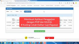 Cara Membuat Aplikasi Penggajian dengan PHP dan MySQL  Koding Cetak Gaji Pegawai [upl. by Booth]