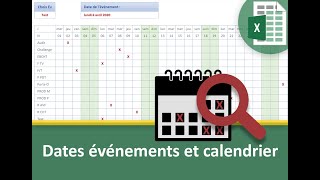 Dates des événements sur calendrier Excel [upl. by Esineg]