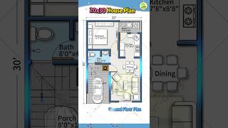 20× 30 house plan with car porch Nice 1bhk house design 20 by 30 houseplan homedesignhousemap [upl. by Honor]