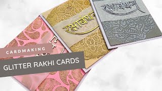 DIY Glitter Rakhi Card rakhshabandhan rakhi diy glitter cardmaking cards [upl. by Haimorej964]