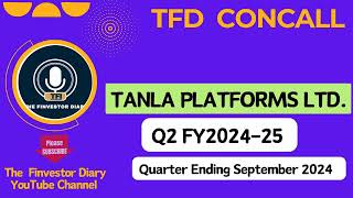 Tanla Platforms Limited  Investors Concall Q2 FY202425 tfdconcall [upl. by Leake974]