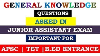 General Knowledge Questions Asked in Junior Assistant exam [upl. by Cortie]