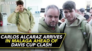 Carlos Alcaraz Arrives in Malaga Ahead of Davis Cup Clash  Reuters  Sports Central [upl. by Aihsemat490]