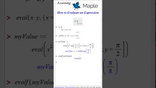 How to Evaluate Expressions in Maple LearningMaple [upl. by Ynar321]