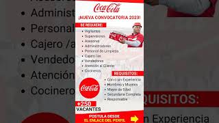 Avisos de trabajo publicados hoy  Convocatoria de trabajo en COCACOLA 2023 [upl. by Mera]