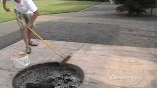 Restoring color to a stamped concrete patio [upl. by Assenay]