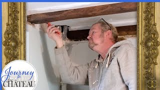 17th Century Beams REVEALED French CHATEAU Bathroom RENOVATION  Journey to the Château Ep 177 [upl. by Losse]