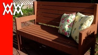 Build a simple garden bench Easy woodworking project [upl. by Asoramla]