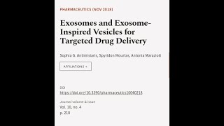 Exosomes and ExosomeInspired Vesicles for Targeted Drug Delivery  RTCLTV [upl. by Kendall459]