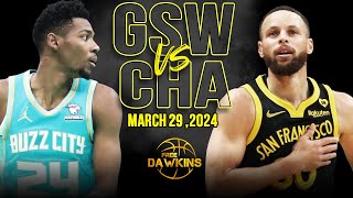 Golden State Warriors vs Charlotte Hornets Full Game Highlights  March 29 2024  FreeDawkins [upl. by Dorcus]