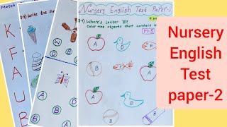 nursery English Test paper2 nursery English paper 2023 nursery class teaching [upl. by Eilerua58]