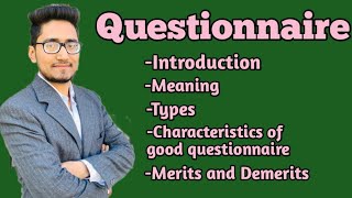 what is questionnaire a tool of data collectionsmeaning types characteristicsmeritsdemerits [upl. by Aschim690]