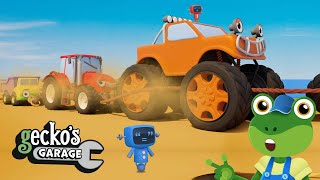 Big Truck Tug of War  Monster Truck amp Baby Trucks  Geckos Garage  Trucks For Children [upl. by Llennahc]