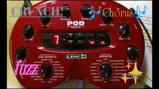 Line 6 POD v 2 INTRO Chorus Fuzz Box Crunch and EFX [upl. by Hoxsie]