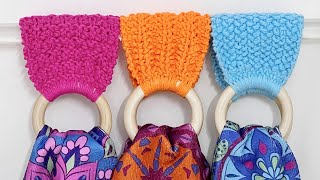 LOOM Knit Kitchen Towel Topper Holder Rings Pattern  Loomahat [upl. by Ysabel]