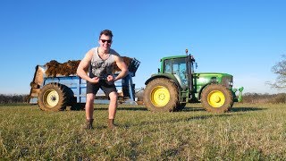 A Day In The Life Of A Farmer Suns Out Guns Out MUCK SPREADING [upl. by Bivins]