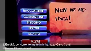 LEredità  concorrente mette in imbarazzo Carlo Conti [upl. by Tri22]