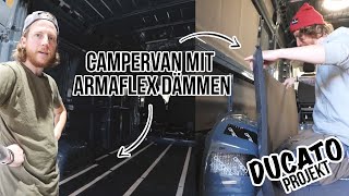 🚐 Fiat Ducato Campervan Projekt Wände Boden und Türen Dämmen mit Armalfex AF 🤘🏼 F3 [upl. by Eecrad718]