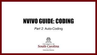 NVivo Autocoding Part 2 [upl. by Airaet]