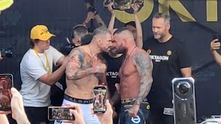 Posledný Staredown ATTILA VÉGH vs KARLOS VÉMOLA  Váženie OKTAGON 58 [upl. by Melliw]