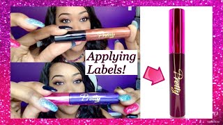 How to apply labels to lip gloss tubes [upl. by Aitra90]