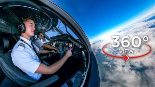 360° Airline Cockpit View FULL Flight  Dallas  Miami  American Eagle E145 [upl. by Hartzell]