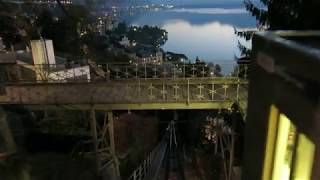 Standseilbahn 182001 Territet  Glion 2019 Talfahrt am Abend  Funiculaire [upl. by Inittirb257]