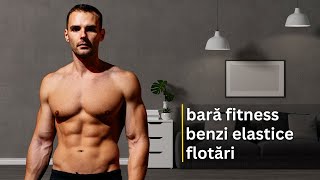 Antrenament ACASĂ pentru umeri piept brațe Exerciții Benzi Elastice  Bară Fitness  Flotări [upl. by Boswell]