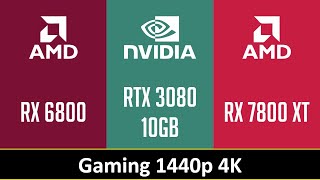 RX 6800 vs RTX 3080 10GB vs RX 7800 XT [upl. by Tessler613]