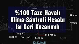 \u00100 Klima Santrali Hesabı Isı Geri Kazanımlı Dökümanlar Katıla Özel [upl. by Ahsinav240]