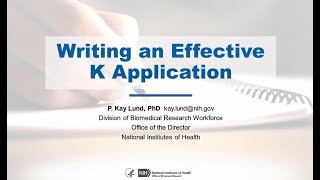 Writing an Effective quotKquot Application [upl. by Esmerelda]