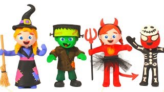 SUPERHERO BABIES HALLOWEEN COSTUMES ❤ SUPERHERO PLAY DOH CARTOONS FOR KIDS [upl. by Iznek857]