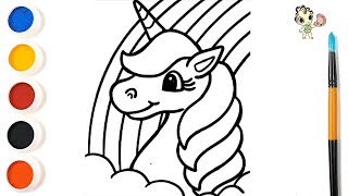 Apprenez à dessiner une licorne étape par étape  Сурет салып уйрену  Draw Dolls [upl. by Rekcut350]