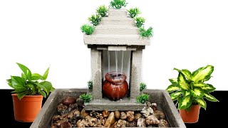 Awesome New Table Top Rainfall Water Fountain  Cemented Life Hacks [upl. by Teressa]