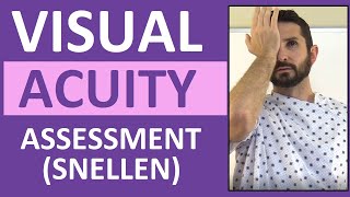 Visual Acuity Test with Snellen Eye Chart Exam  Cranial Nerve 2 Assessment Nursing [upl. by Gnud]