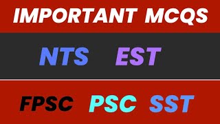 Important MCQs  Online Preparation  FPSC NTS PPSC EST SST Preparation 2024 [upl. by Kantor]