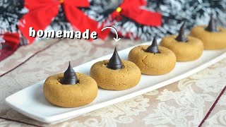 PEANUT BUTTER BLOSSOMS the BEST healthy holiday cookies [upl. by Nehgaem180]