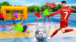 WORLD’S BIGGEST SLIP N SLIDE FOOTBALL MATCH ft RONALDO JR [upl. by Noneek]